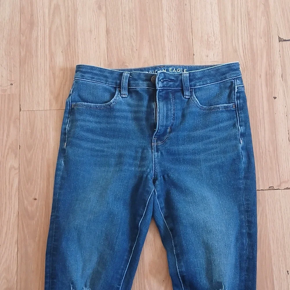 American Eagle Outfitters Dream Jean Hi-rise Jegging Distressed Size 6 - Picture 2 of 7